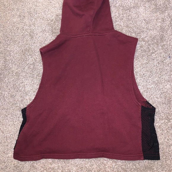 Forever 21 Maroon & Black Sleeveless Hoodie size S - Picture 11 of 11